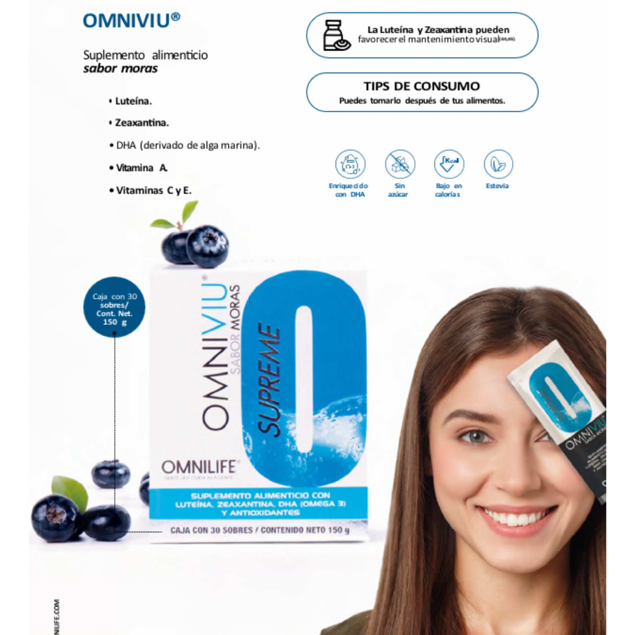OMNIVIU Supreme blackberry flavor, Take care of your vision and brain with a single delicious product! 